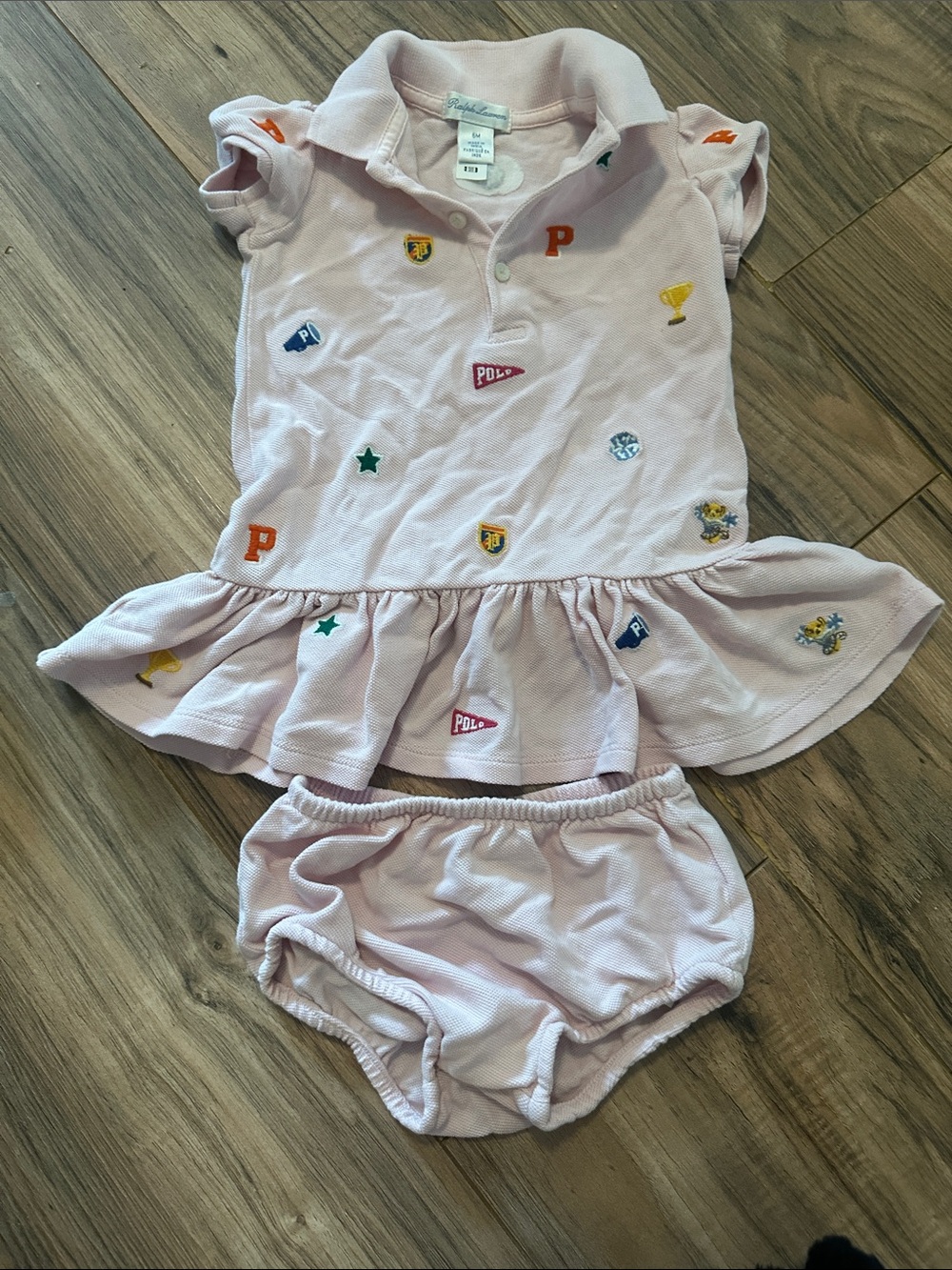Ralph Lauren Girls Pink Polo Dress Sz 6M